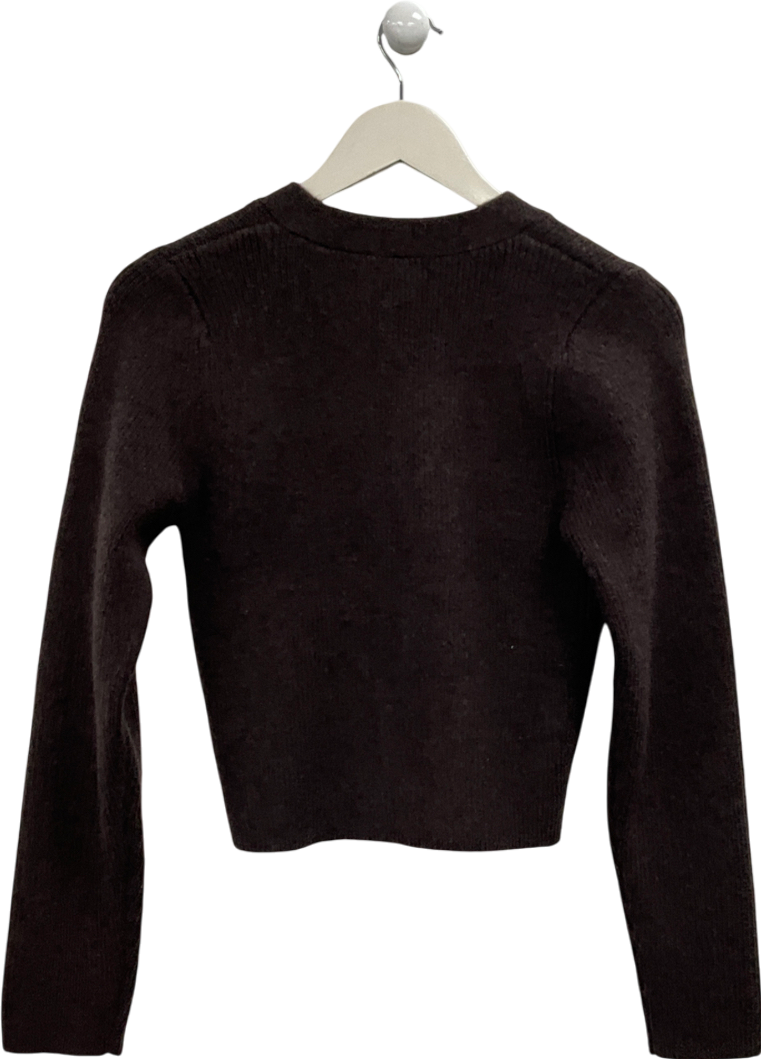 ASOS Brown Structured V Neck Cardigan In Chocolate UK XS