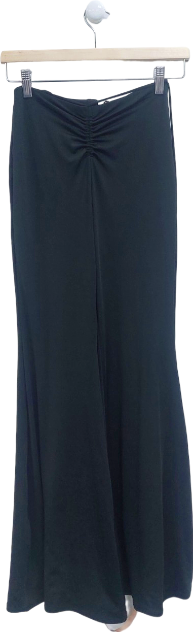 Oh Polly Black Ruched Front High Waist Flares UK 8