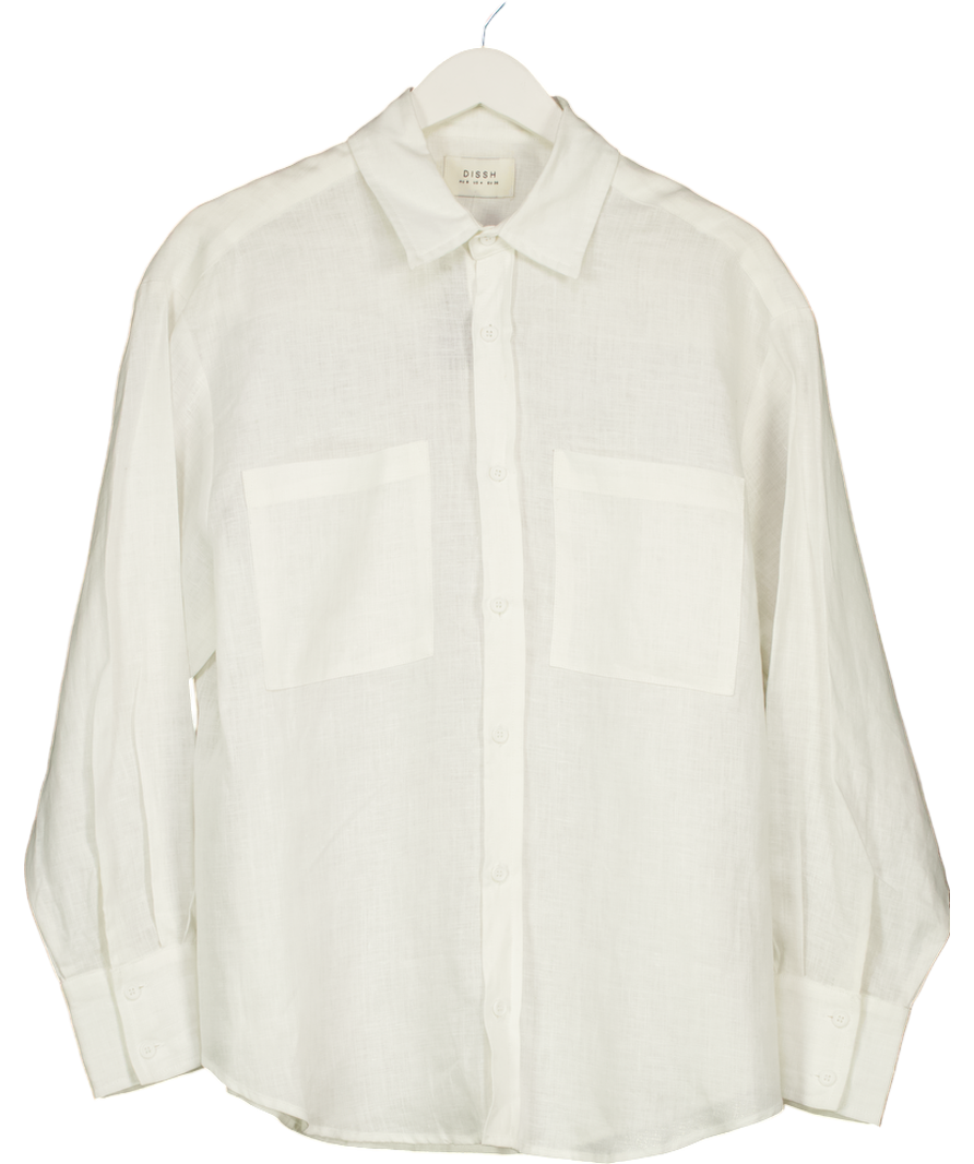 DISSH White Linen Oversized Shirt UK 8