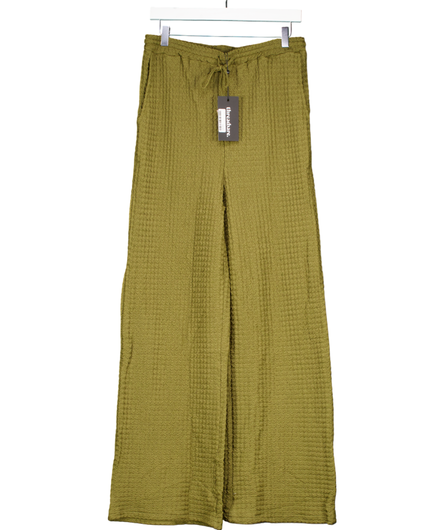 Threadbare Green Textured Wide Leg Trousers UK 12