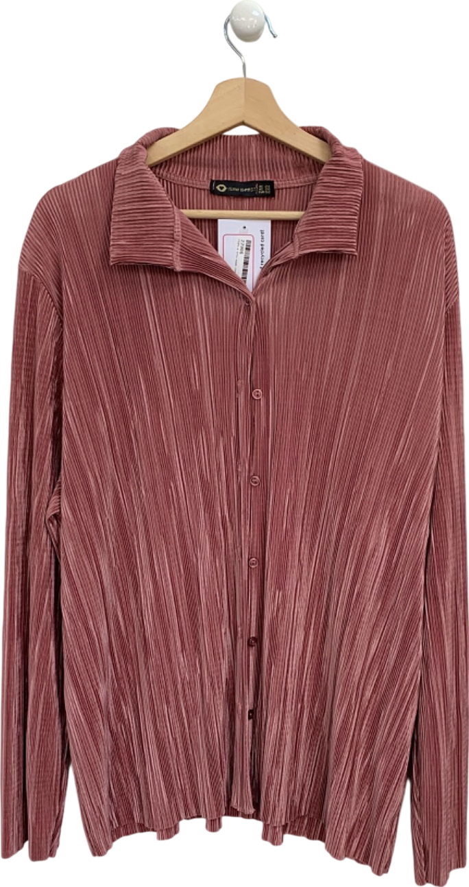 I Saw It First Pink Ribbed Shirt UK 24