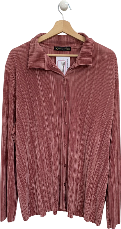 I Saw It First Pink Ribbed Shirt UK 24