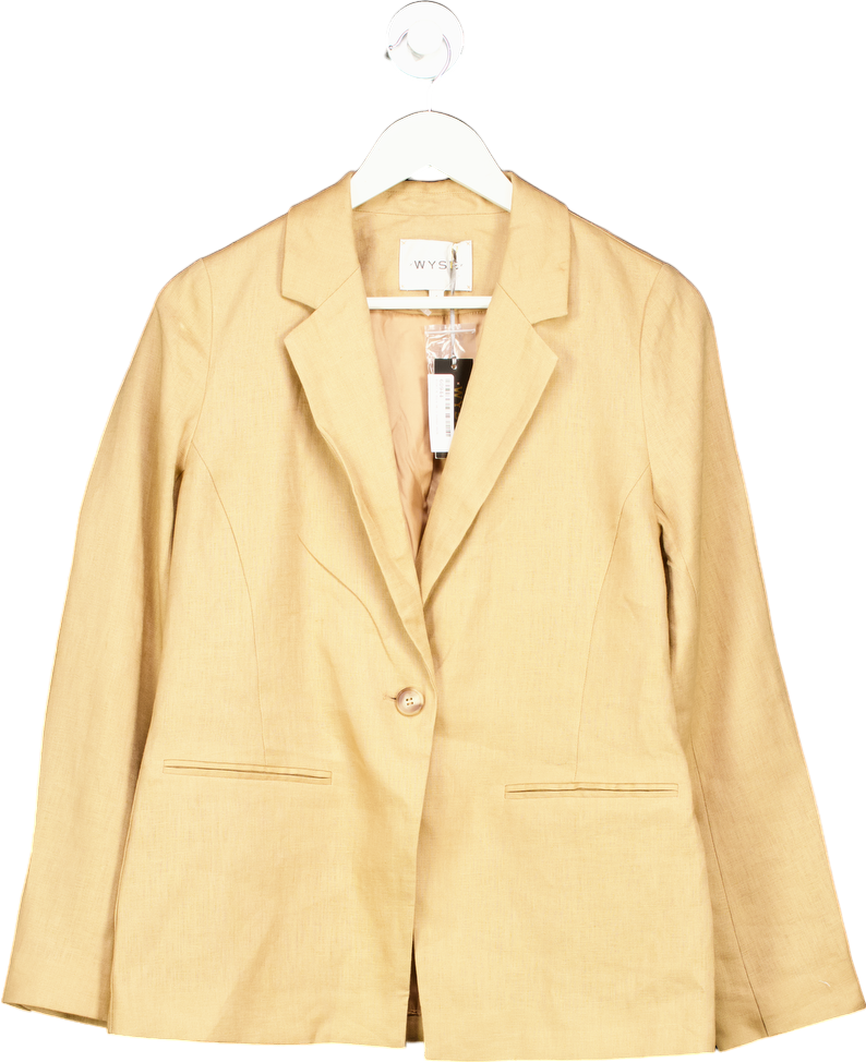 WYSE LONDON Tan Silvie Linen Blazer UK 8