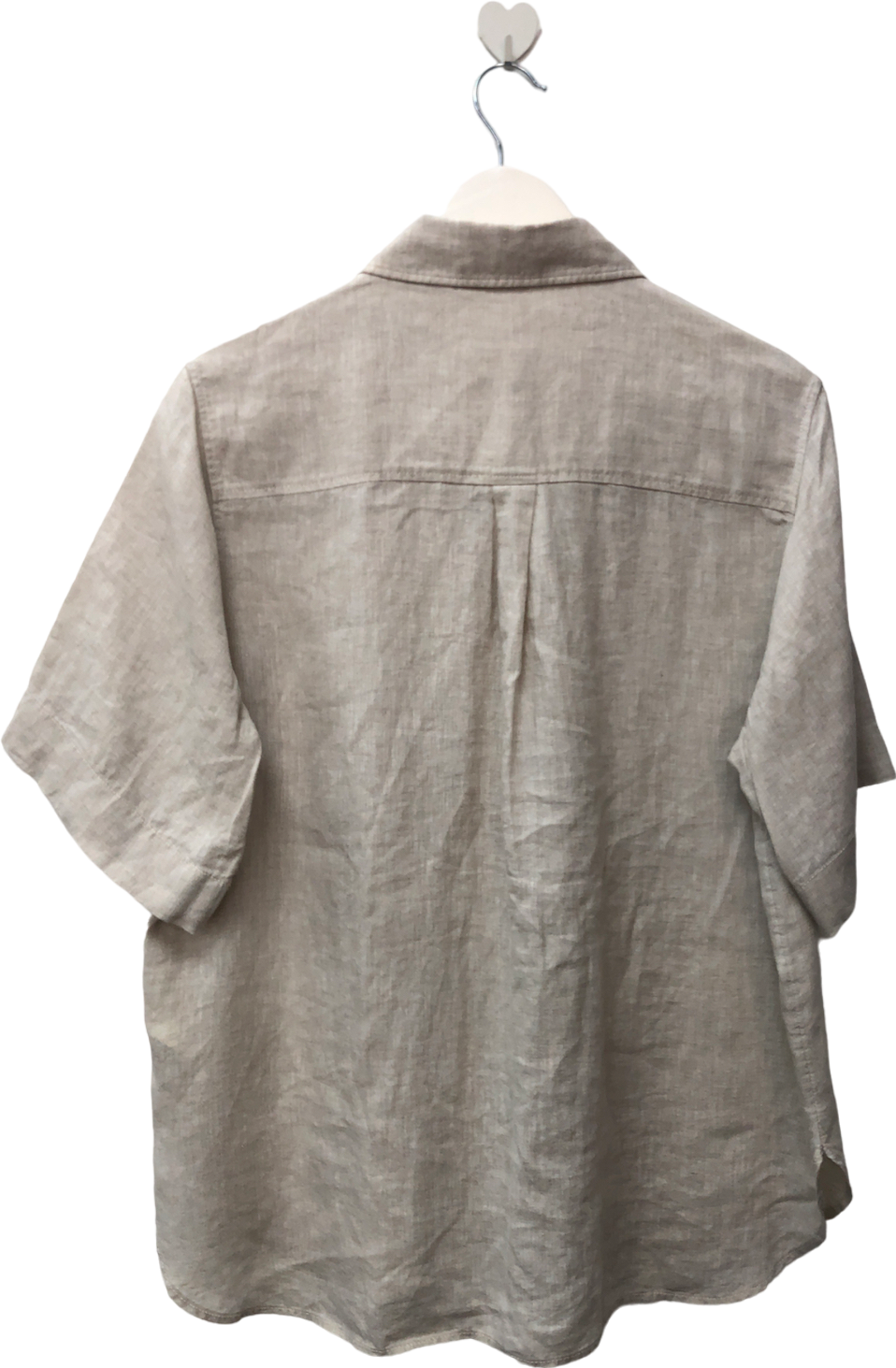 Arket Beige Short-sleeved Linen Shirt UK S