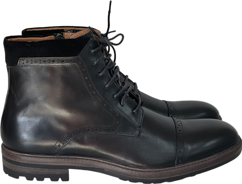 moda in pelle Aristea Black Leather Boots UK 10 EU 44 👞