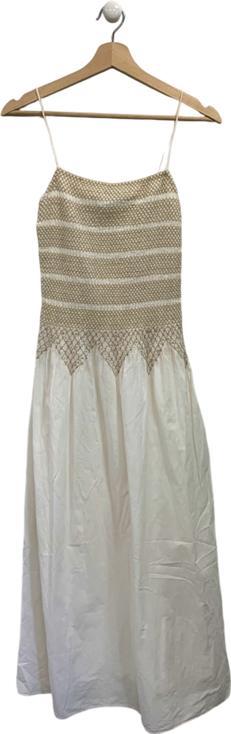 & Other Stories White Smocked Sundress UK 4