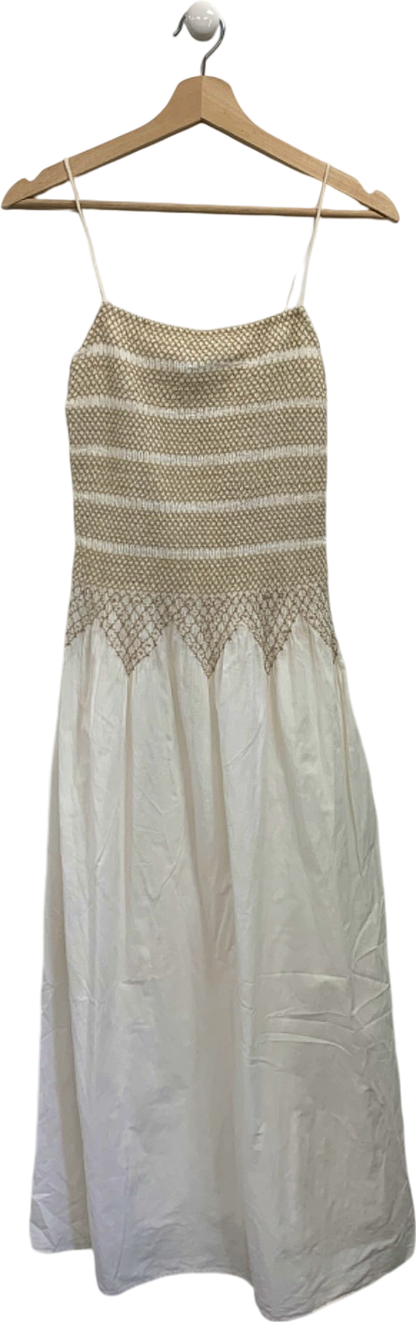 & Other Stories White Smocked Sundress UK 4