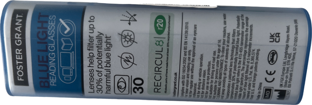 foster grant Elm Lenses Red Reading glasses +1.5