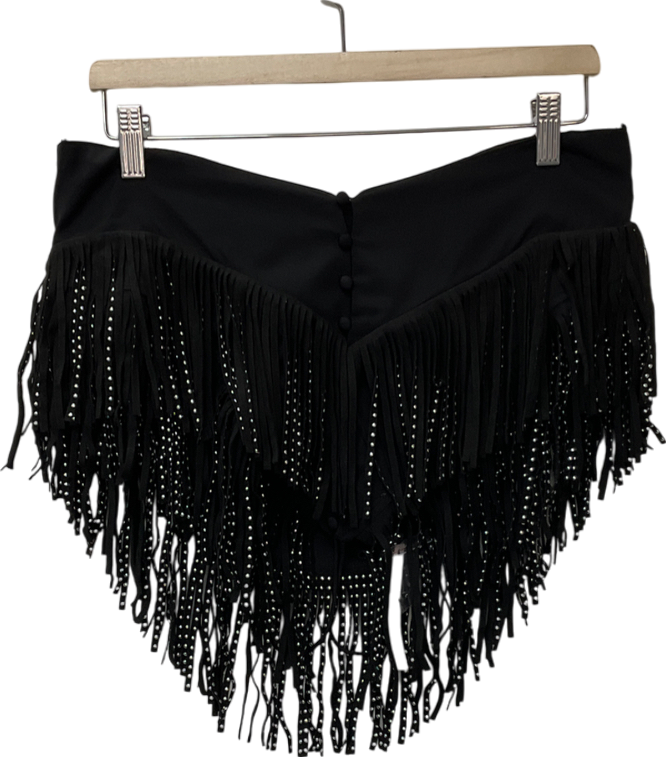 ASOS Black Tassel Embellished Mini Skirt UK 10