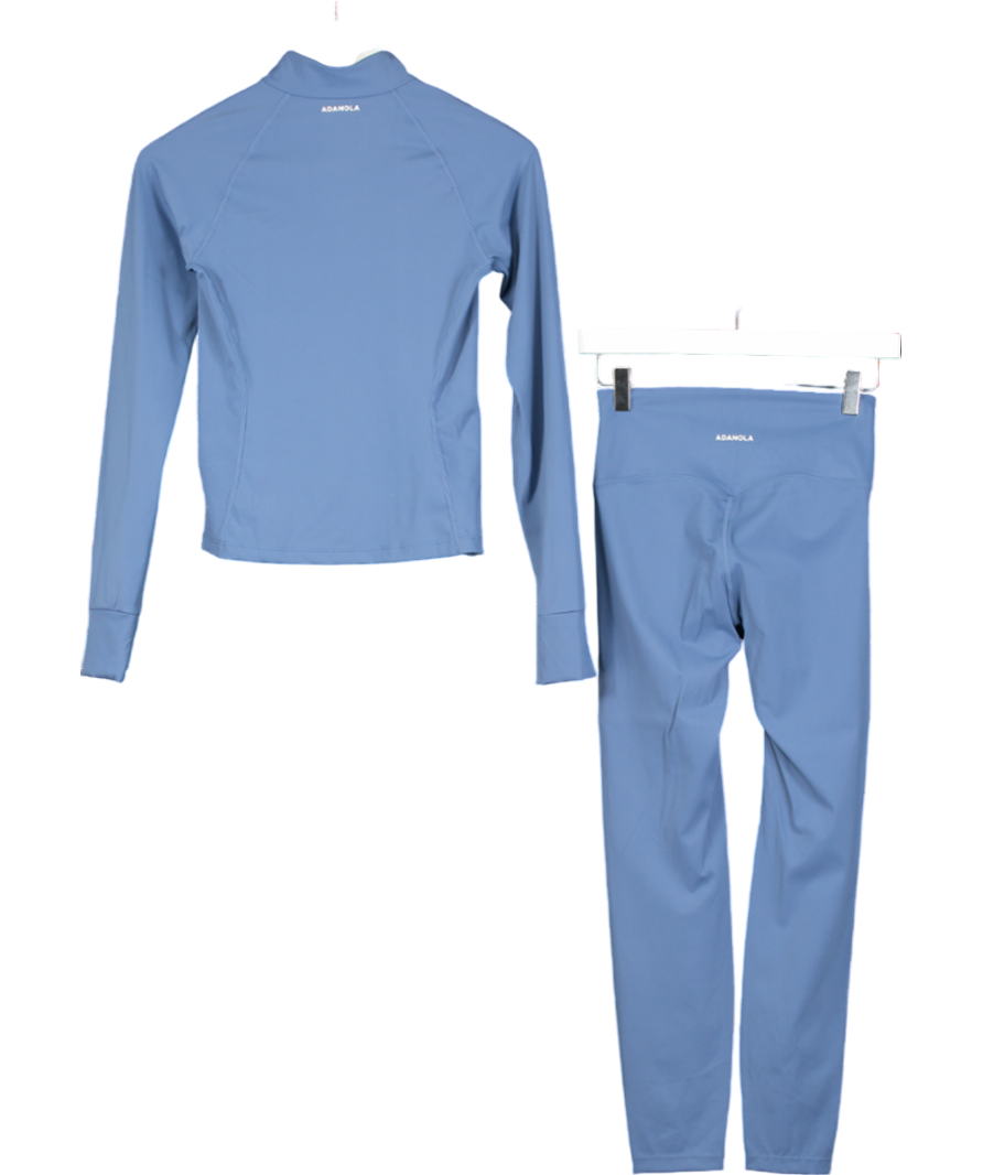 Adanola Blue Ultimate Long Sleeve Quarter Zip Top And Leggings Co-ord UK S