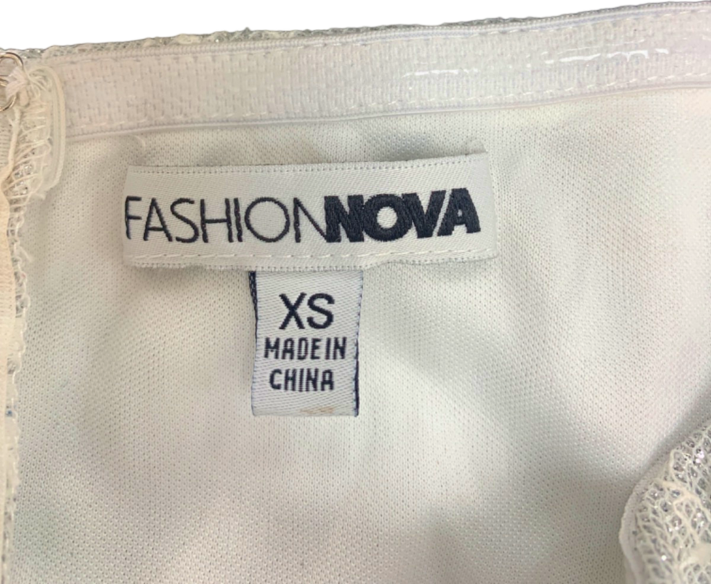 Fashion Nova White Lace Mini Dress XS