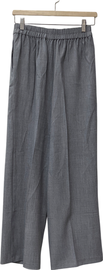 New Look Grey Tailored Wide Leg Trousers UK 8