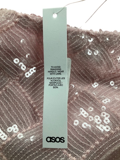 ASOS Pink Sequin Halter Maxi Dress UK 10