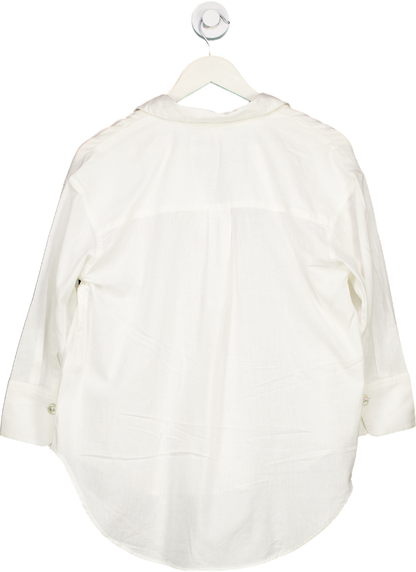 New Look White Overhead Linen Shirt UK 14