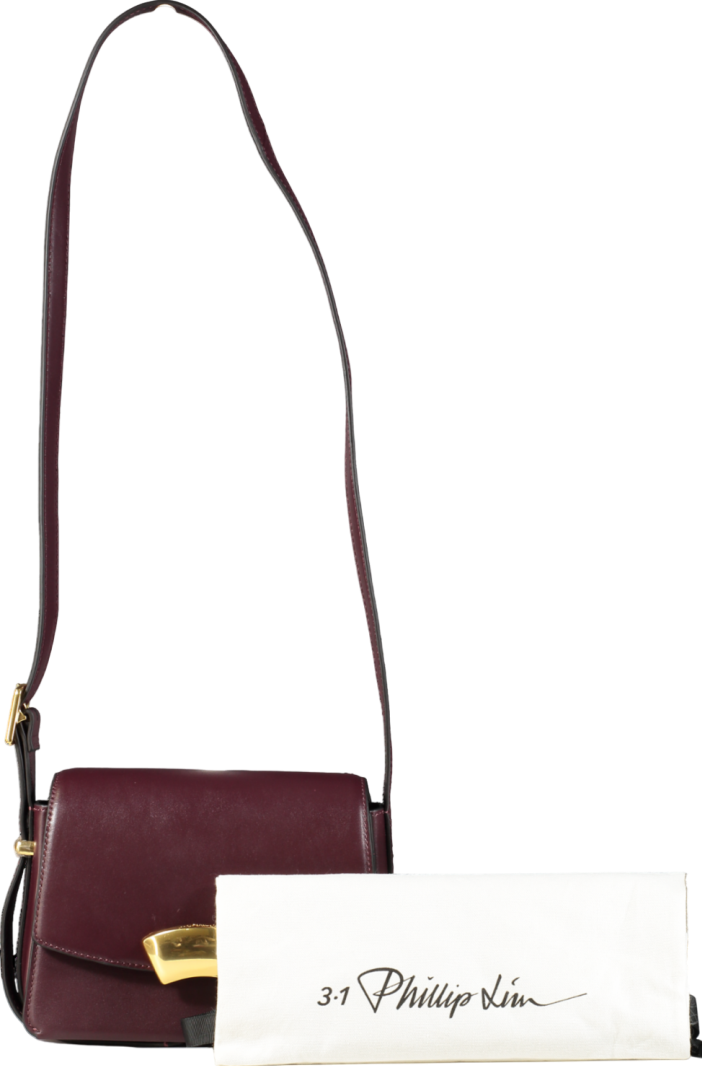 3.1 Phillip Lim Wine Red Leather ID Leather Shoulder Bag