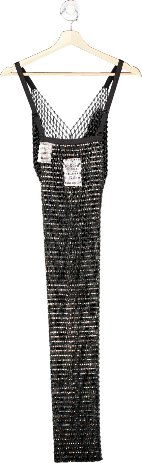 Rotate Grey Crystal-embellished Mesh Dress UK 6