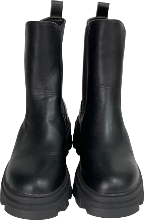 london rebel Black Chunky Chelsea Boots UK 4 EU 37 👠