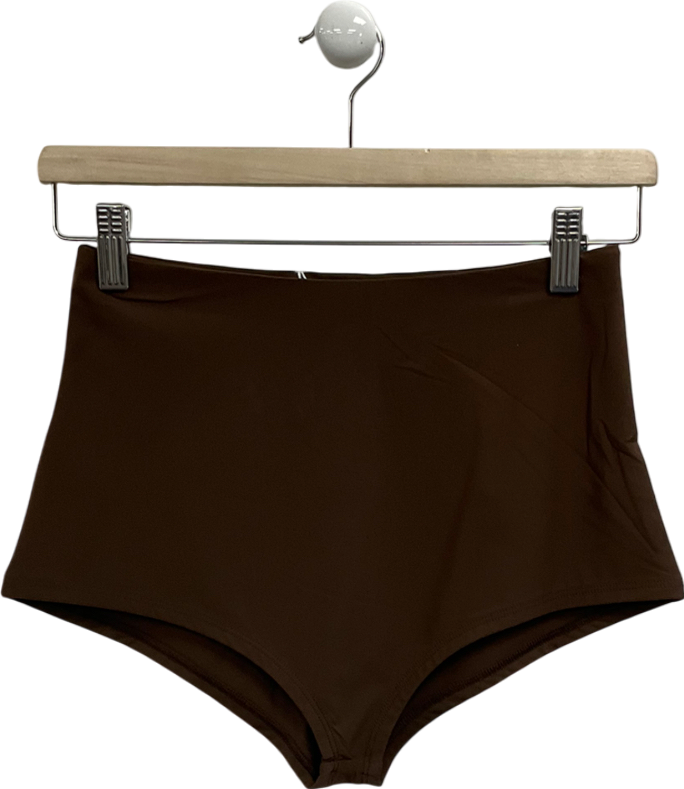 Naked Wardrobe Brown Scooped Waist Hotpants UK S