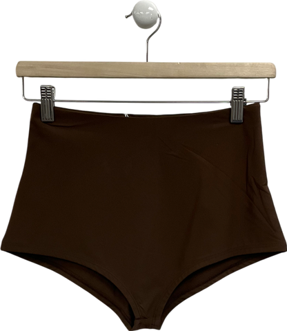 Naked Wardrobe Brown Scooped Waist Hotpants UK S