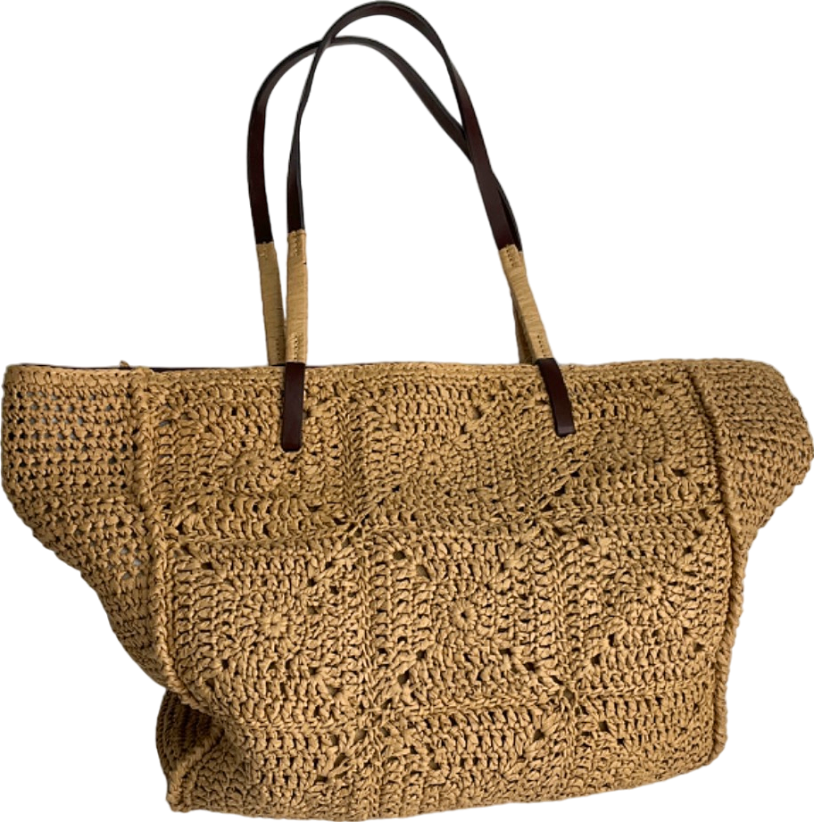 Next Beige Crochet Tote Bag