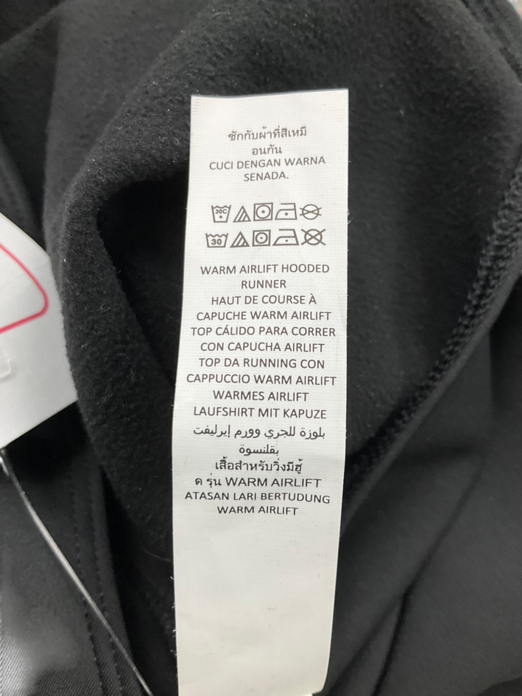 alo yoga Black Airlift Winter Warmer Hooded Runner UK S