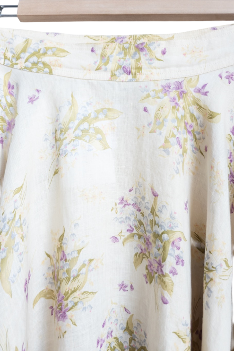 MAX & CO Pale Yellow Linen Floral Midi Skirt UK 14