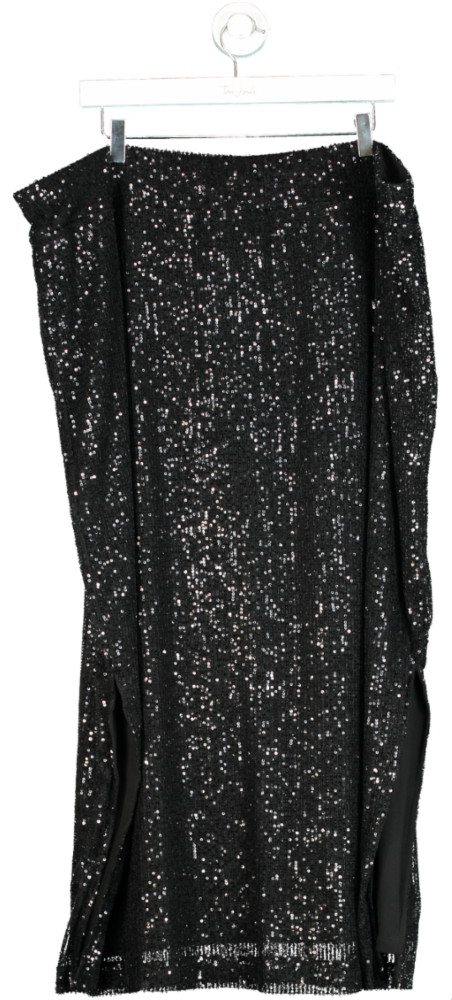 navabi Black Sequin Maxi Skirt UK 28