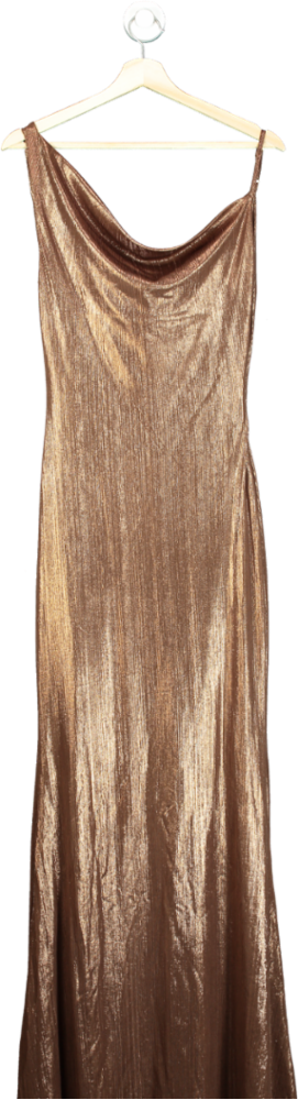 Club L London Bronze Metallic Maxi Dress UK 6
