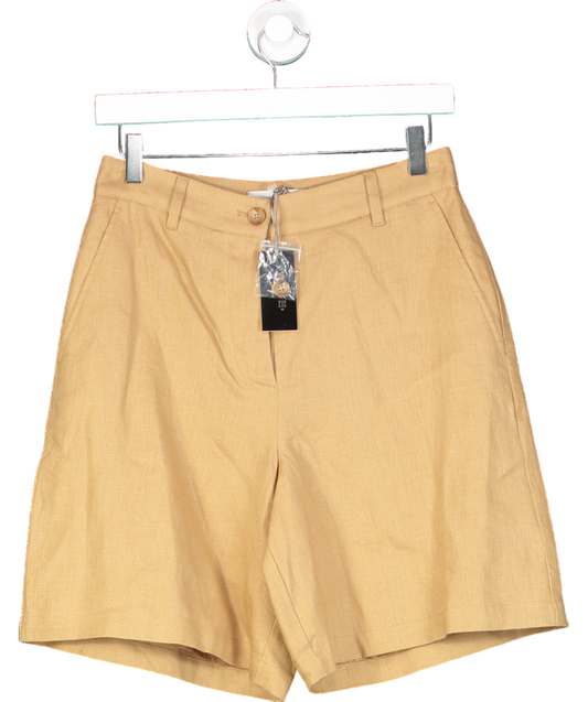 WYSE LONDON Tan Silvia Linen Blend Shorts UK 8