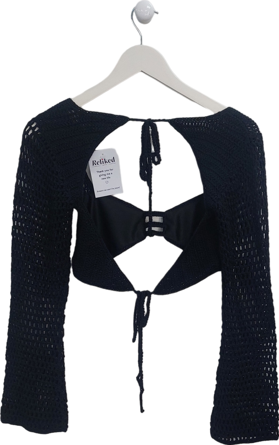 Tiger Mist Black Macauley Crochet Top UK S