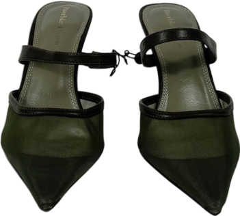 River Island Green Khaki Mesh Court Heels UK 4 EU 37