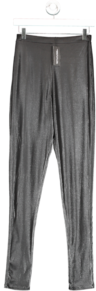PrettyLittleThing Black Tall Wet Look Effect Skinny Trousers UK 8