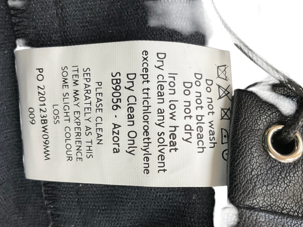 House of CB Black Azora Vegan Leather Micro Mini Shorts UK S