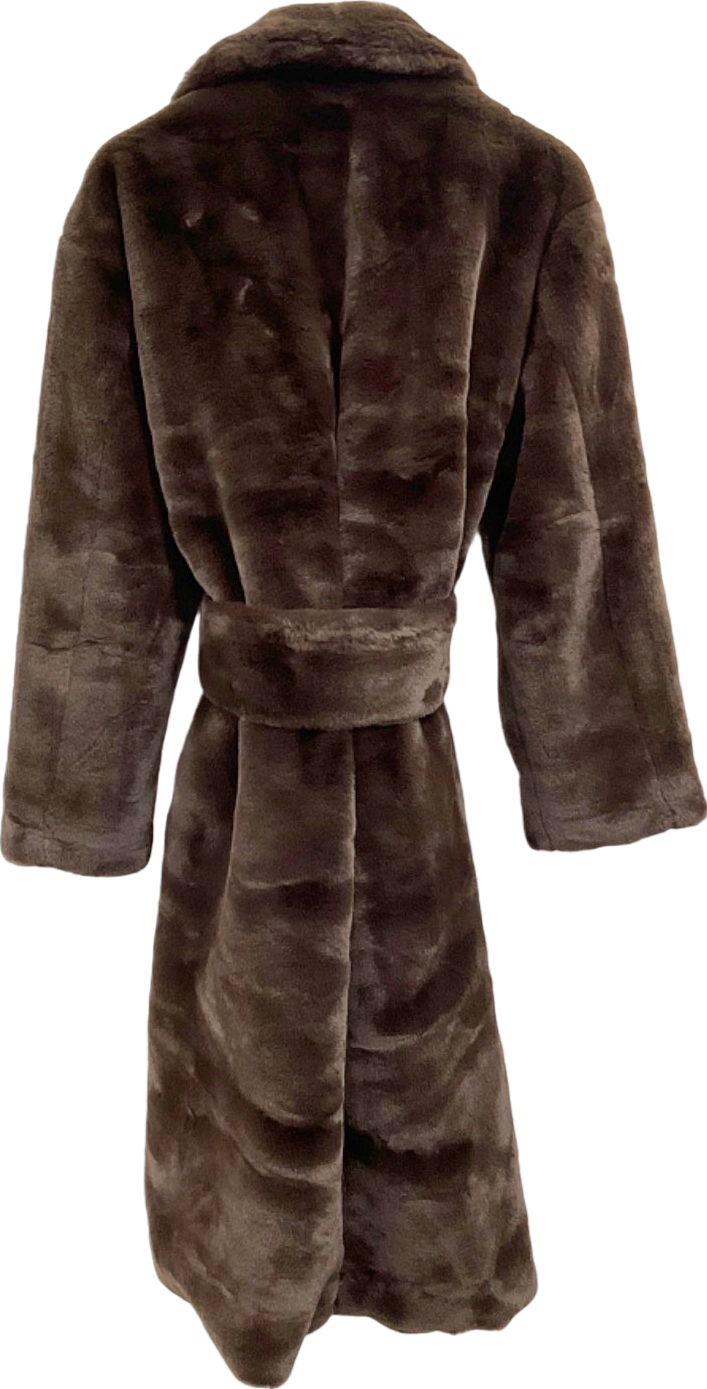 Misspap Brown Faux Fur Coat UK 12