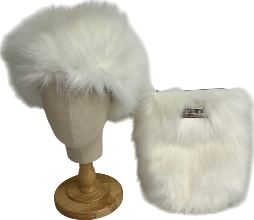 Huda Beauty White Matching Hat/bag One Size