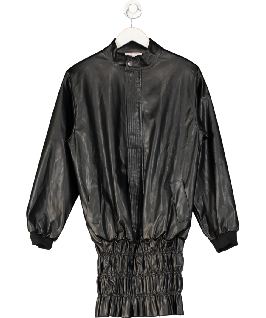 Cherry mellow Black Faux Leather Mini Dress UK S