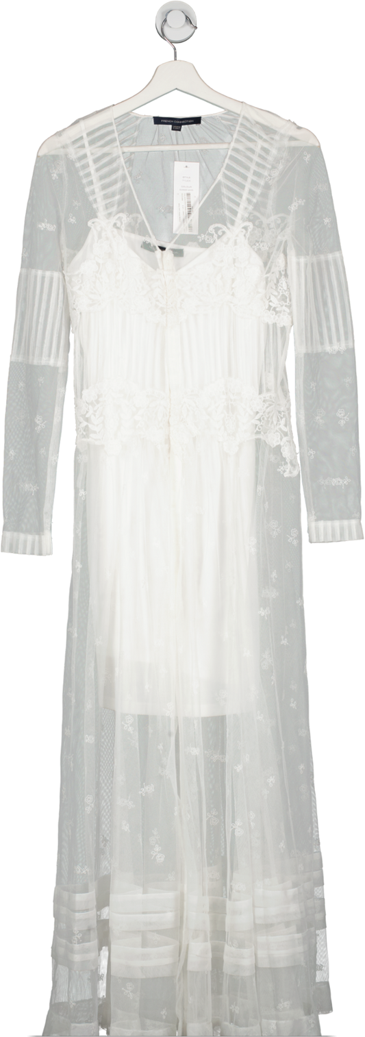 French Connection Cream Cherise White Lace Dress UK 6