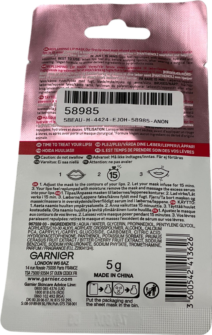 Garnier Replumping Lip Mask One size