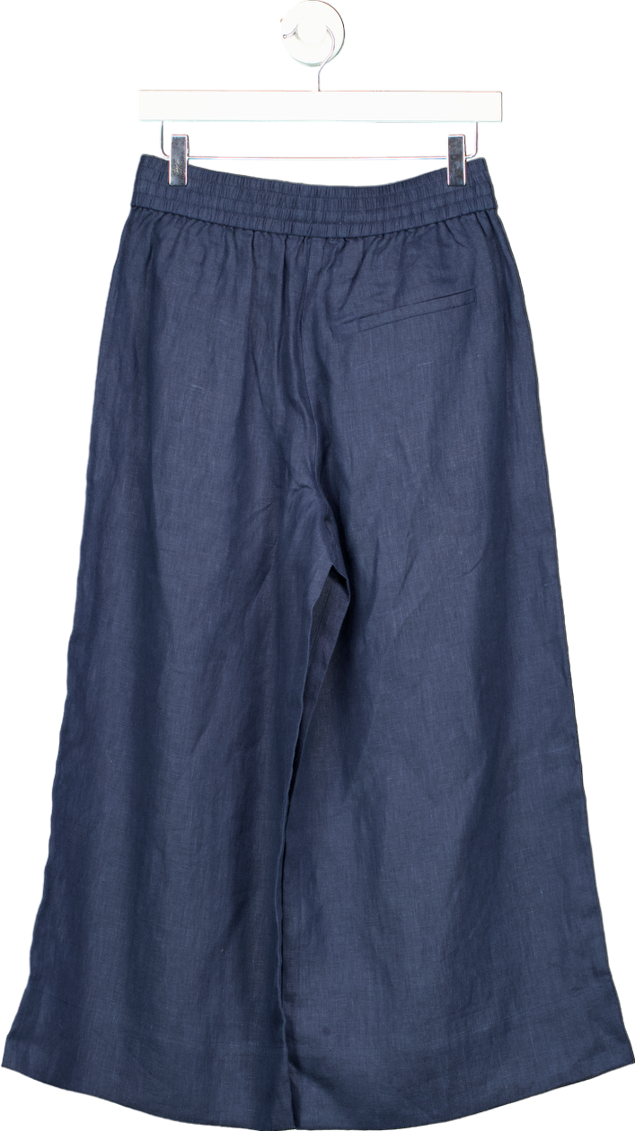WYSE LONDON Midnight Alma Cropped Linen Trouser UK 8