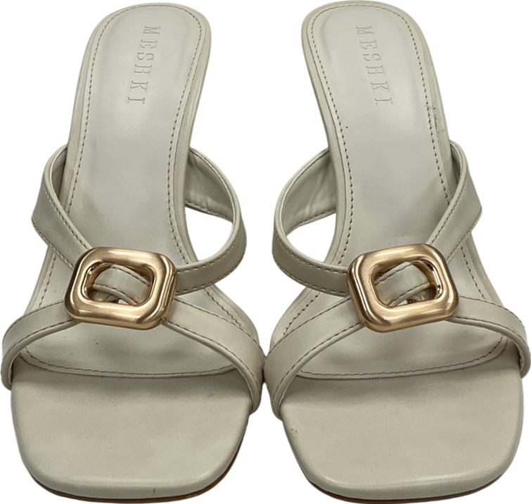 Meshki Cream Jodie High Heel With Hardware - Ivory UK 7 EU 40 👠
