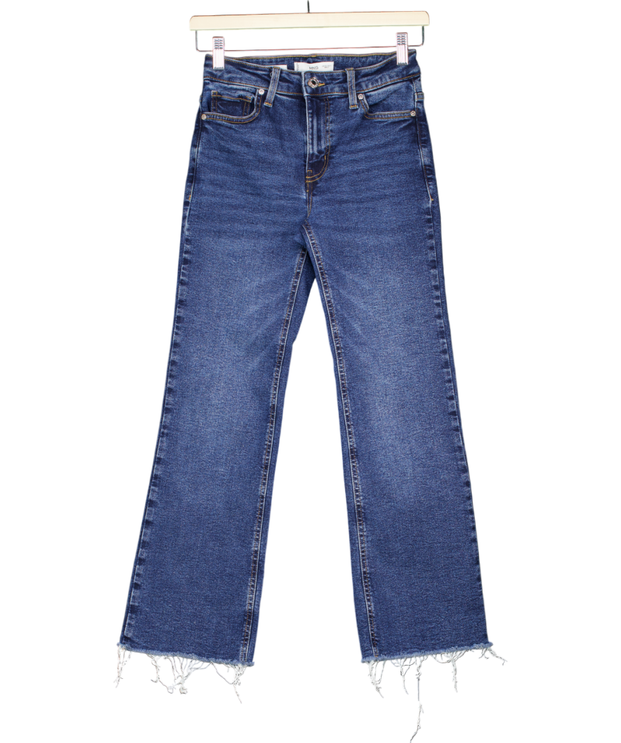 MANGO Blue Sienna Flared Cropped Jeans UK 6