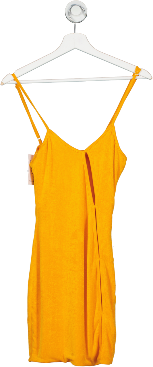Oh Polly Orange Beach Daze  Asymmetric Cut Out Mini Dress UK 10