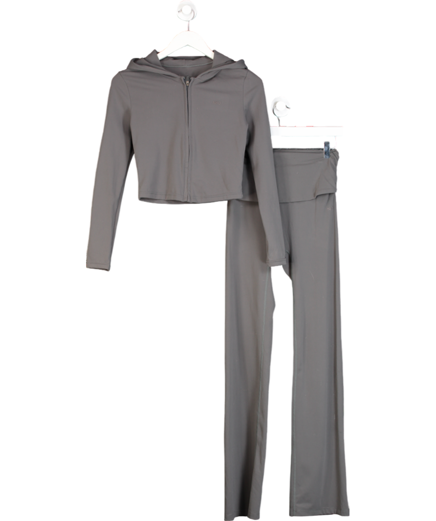 NKD Apparel Grey Zip Cropped Jacket & Flares Set UK XS