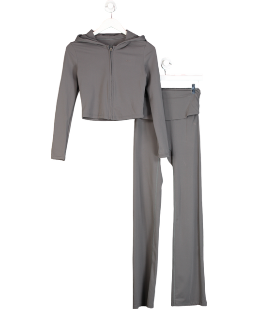 NKD Apparel Grey Zip Cropped Jacket & Flares Set UK XS