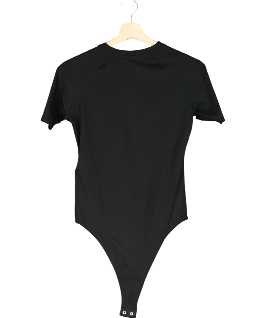 ZARA Black Soft Interlock Short Sleeve Bodysuit UK S