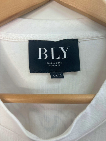 BLY White European Summer Graphic T-Shirt UK 12