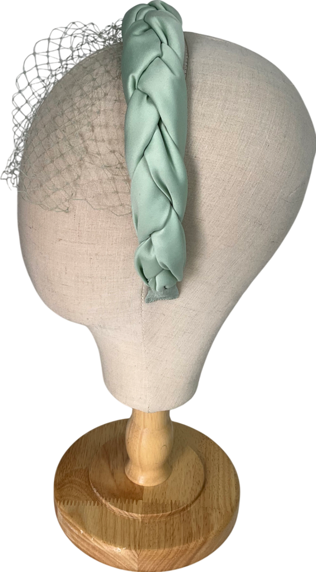 L.K.Bennett Green Melissa Plaited Headband fascinator with net