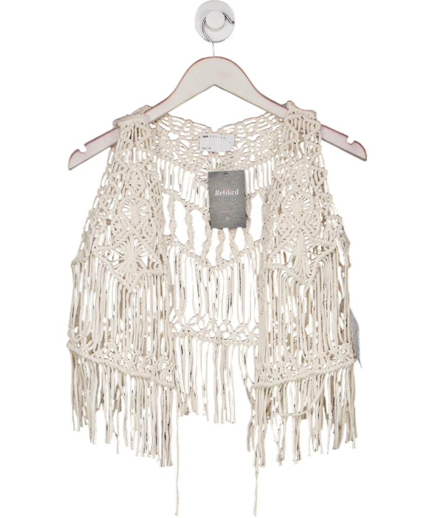 ASOS White Knitted Crochet Waistcoat UK S