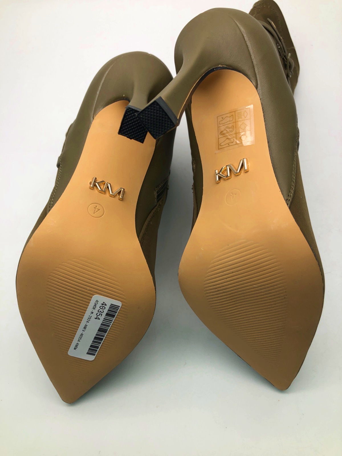Karen Millen Khaki Pointed Toe High Heel Ankle Boots UK 4