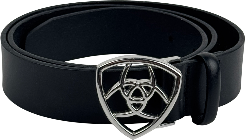 ARIAT Ariat The Shield Black Leather Belt  - Waist 28/29" UK S